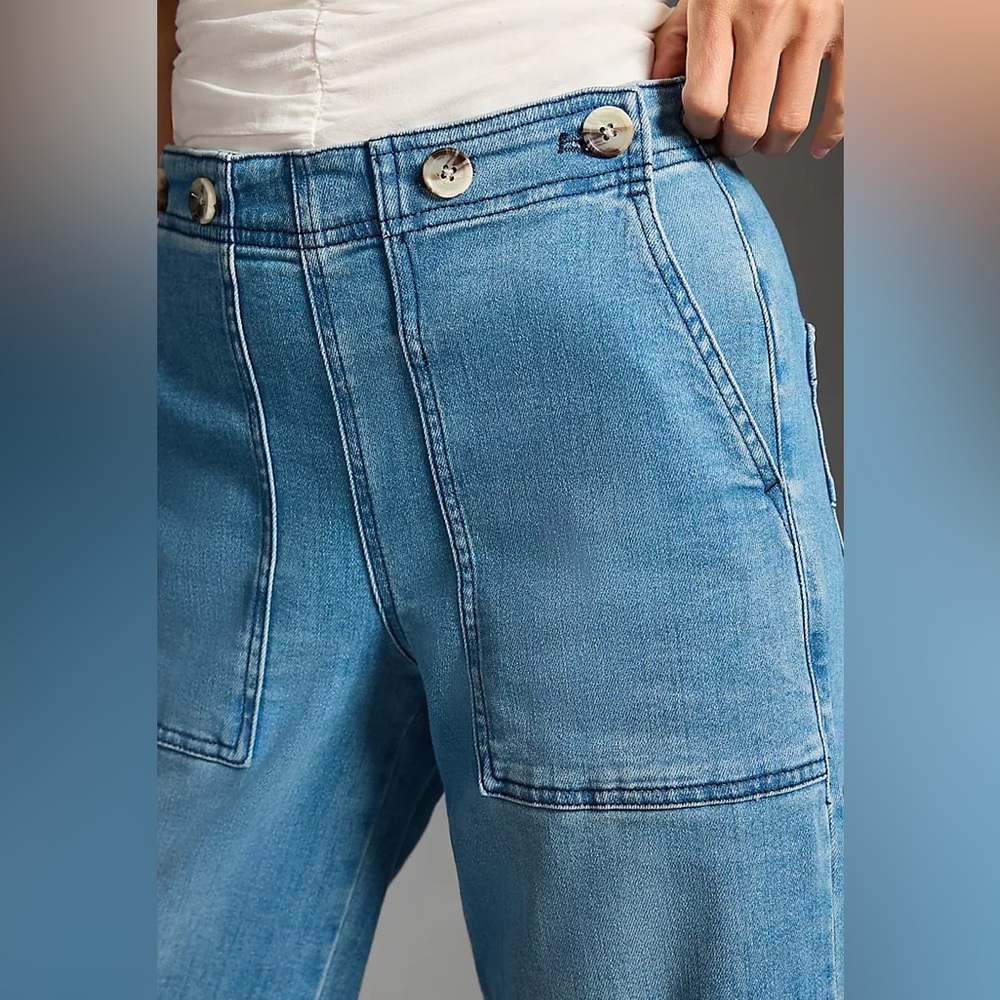 The Kit Cropped High-rise Wide-Leg Utility Denim Trouser by Pilcro - Picture 9 of 13